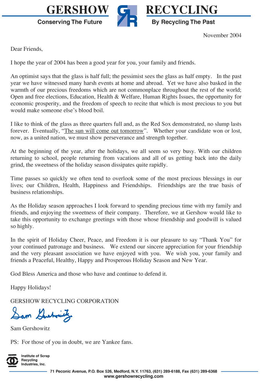 2004 Holiday Letter